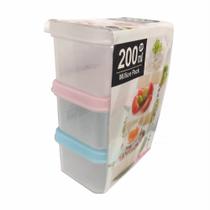 Pote Plástico Com 3pc X 200ml Mod. T Ya-526