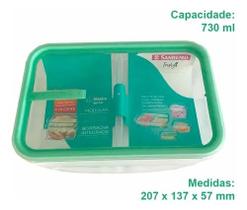 Pote Plástico com Travas Hermético com Divisória Verde 730ml Sanremo Pote Plástico com Travas Hermético com Divisória Verde 730ml Sanremo