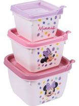 Pote Plastico Conj 3 Potes Conect Qd Minnie Kit