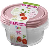 Pote Plástico Conj 3 Potes Fácil 1,3l (s) Pote Plástico Conj 3 Potes Fácil 1,3l (s)