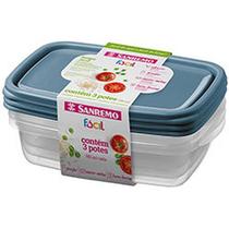 Pote Plástico Conj 3 Potes Fácil 785ml Pote Plástico Conj 3 Potes Fácil 785ml