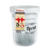 Pote Plastico Conj.5 Potes C/Rosca E Medidor