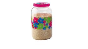 Pote Plástico Cristal Tampa Estampa Margarida Lilás 3,6L ( 38506 )