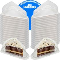 Pote Plástico Embalagem Mini Fatia Bolo Torta Doce Com 400 Unidades Pote Plástico Embalagem Mini Fatia Bolo Torta Doce Com 400 Unidades