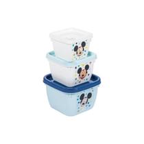 Pote Plastico Mickey Conj 3 Potes Conect Qd