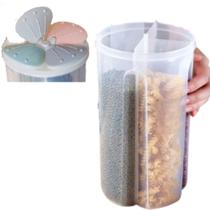 Pote Plástico Organizador de Armazenamento com 4 Divisórias Multiuso 2,8 Litros Grãos e Cereais Top Rio