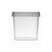 Pote Plástico Quadrado com Lacre 220ml C/200 Potes Plastilânia