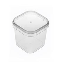 Pote Plástico Quadrado com Lacre 220ml C/200 Potes Plastilânia Pote Plástico Quadrado com Lacre 220ml C/200 Potes Plastilânia