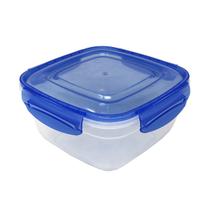 Pote Plástico Quadrado Tampa Com Travas Reforçadas 1500ml