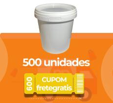Pote Plástico Redondo 1 Litro com Tampa Lacre - Kit com 500 Peças Pote Plástico Redondo 1 Litro com Tampa Lacre - Kit com 500 Peças