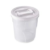 Pote Plástico Redondo com Tampa Fechamento Rosca 4,5 L Porta Alimentos Plasutil Mantimento Vasilha Resistente