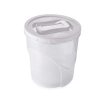 Pote Plástico Redondo Tampa Rosca Branca 7,6 L Porta Alimentos Mantimento Armazenamento Arroz Feijão Pote Plástico Redondo Tampa Rosca Branca 7,6 L Porta Alimentos Mantimento Armazenamento Arroz Feijão