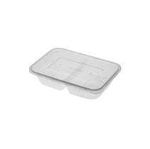 Pote Plástico Retangular 400ml com Divisória Plastilânia Pacote 10 Unidades