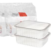 Pote Plástico Retangular C/ Tampa Freezer Microondas 250ml Pote Plástico Retangular C/ Tampa Freezer Microondas 250ml