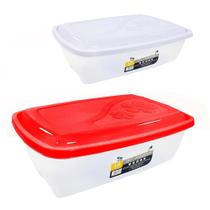 Pote plástico retangular com tampa color 3,6 litros - rischioto - mcd/pls