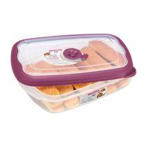 Pote Plástico Retangular Hermético Açaí 1,26L Flor Sanremo