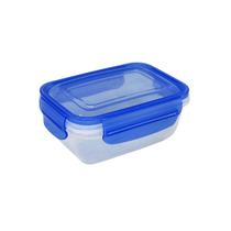 Pote Plástico Retangular Tampa Com Travas Reforçadas 400ml Recipiente Armazenamento Alimentos