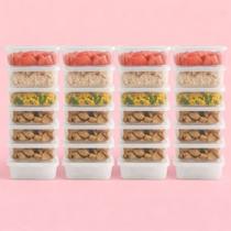 Pote Plástico Retangular Tampa Hermética Alimentos Freezer Micro-ondas Fácil Limpar Medidas 21x13x6