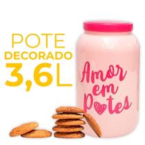 Pote Plástico Rosa Estampado 3,6 Litros Com Tampa - Bandeirante