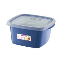 Pote Plástico Sanremo Azul Com Tampa Transparente 400ml
