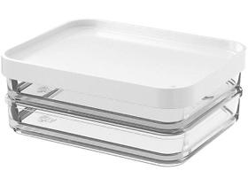 Pote Plástico Transparente Clear Duo de 560ml Tampa Branca - 20769/3007 - COZA