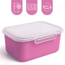 Pote Plásticos 1L Com Trava Kit Para Marmita Fitness Microondas e Geladeira Facil Limpeza