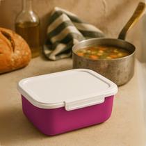 Pote Plásticos 1L Com Trava Kit Para Marmita Fitness Microondas e Geladeira Facil Limpeza