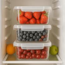 Pote Plásticos Cristal 750ml com Trava Kit Para Marmita Fitness Microondas e Geladeira Facil