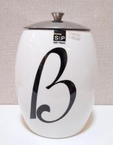Pote Porcelana Branco com tampa de inox Barista - Salt & Pepper Pote Porcelana Branco com tampa de inox Barista - Salt & Pepper