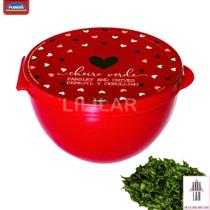 Pote Porta Cheiro Verde Cebolinha Mix Plástico Tampa Fixa Corações