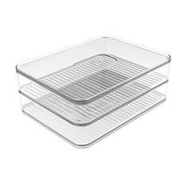 Pote Porta Frios Alimentos Duplo Com Divisória Para Geladeira Clear Fresh Natural - PF 150 Ou Pote Porta Frios Alimentos Duplo Com Divisória Para Geladeira Clear Fresh Natural - PF 150 Ou