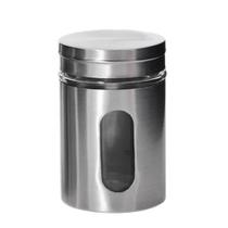 Pote Porta Mantimento em Inox com Visor de Vidro Em Casa Tem 950ml