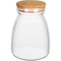Pote Porta Mantimentos Com Tampa Bambu 1,1l Transparente