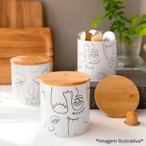 Pote Porta Mantimentos Hermético Metal Line Art Branco 900ml Pote Porta Mantimentos Hermético Metal Line Art Branco 900ml
