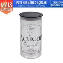 Pote Porta Mantimentos Hermético Resistente Decorado Açucar 1400 ml Pote Porta Mantimentos Hermético Resistente Decorado Açucar 1400 ml