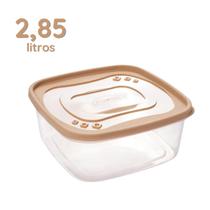Pote Porta Mantimentos Vasilha Alimentos Quadrado 2,85 L Microondas Freezer Organizador Alimentos