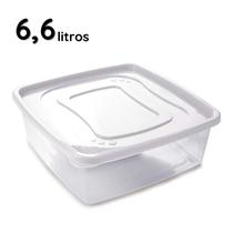 Pote Porta Mantimentos Vasilha Alimentos Quadrado 6,6 Litros Retangular Plástico Tampa Branca Plasútil Pote Porta Mantimentos Vasilha Alimentos Quadrado 6,6 Litros Retangular Plástico Tampa Branca Plasútil