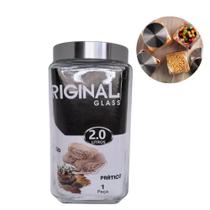 Pote Porta Mantimentos vidro/inox com tampa Original-2 litros - Original Glass