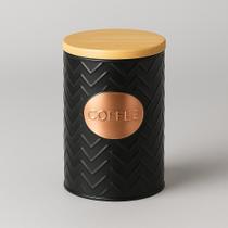 Pote Porta Matimentos Sugar C/tampa Bambu Preto Decorativo