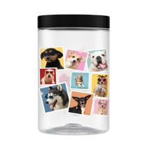 Pote Porta Ração Comedouro Cachorro Gato 1,5lt Tampa Rosca -
