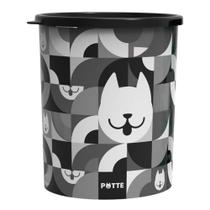 Pote Porta Ração Comedouro Cachorro Gato Tampa 2,1LT Multiuso -