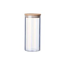 Pote Porta Temperos Mantimentos Design Sofisticado Tampa De Bambu Hermético 400ml