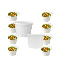 Pote PP com tampa lacre 400 Ml Redondo Branco 10 unidades Brasilpack