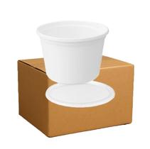 Pote PP com Tampa Lacre 500 Ml Redondo Branco 520 unidades