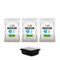 Pote Preto 72un 350ml Descartável Marmita Freezer Microondas Fitness Retangular