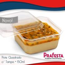Pote Quadrado 150ml Prafesta caixa com 300 unidades Pote Quadrado 150ml Prafesta caixa com 300 unidades