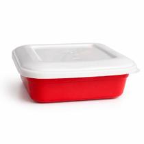 Pote Quadrado 1L Plástico Reforçado Tampa Hermética Resistente Alimentos Cozinha