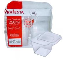 POTE QUADRADO 250 ML FREEZER E MiCROONDAS
