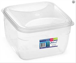 Pote quadrado 3,5 lts transparente