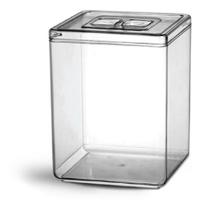 Pote Quadrado Acrílico Com Tampa Cereais E Doces 10 Lts